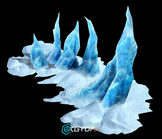 一套冰山物件模型冰锥冰堆冰石3Dmax模型