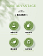 浅绿色小清新饮品饮料茶饮电商核心优势产品卖点详情版式