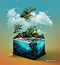 Sea Tank - CGI + Photo Manipulation : Made with Cinema 4d and Adobe Photoshop.