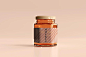 琥珀色蜂蜜玻璃瓶标签包装设计样机模板[psd] - 云瑞设计
