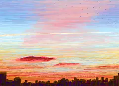 -插画家园-插画家园在地铁上画画-插画家园你在这儿的时候，正好我也经过，这感觉真好·#插画##风景##心情#-插画家园