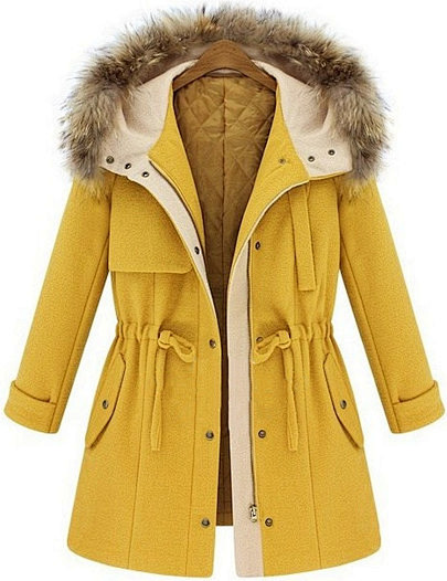 Yellow Hooded Drawst...