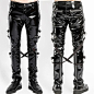 Tripp NYC Chaos Punk Goth Bondage Strap Mens Skinny Jeans Pant Black Vinyl 28-38 | eBay