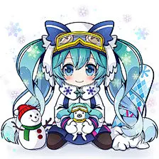 P站 二次元 插画 少女 头像 原创 壁纸 初音未来 VOCALOID 雪初音 Q版id=54736569