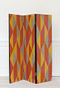 1950′s, France   Folding Screen, Laquered fabric.