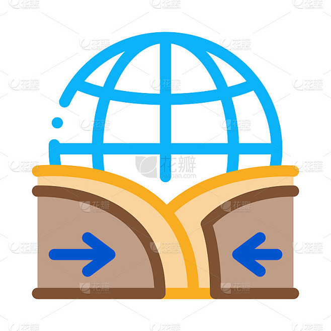 全局行动地面运动图标矢量轮廓插图