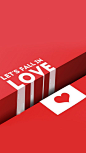情人节Love红色背景 - H5背景 HTML素材网