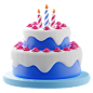 生日蛋糕3D插画