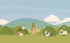 可爱兔兔插画ipad壁纸 电脑壁纸    cr.提摩西小队