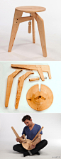 毕业于耶路撒冷Bezalel艺术设计学院的Daniel Glazman设计了这张可以组装的“Clamped”凳子。