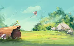 春天立春节日节气 节日情感表达风景插画春天立春春分