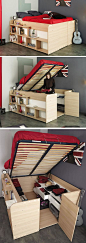 Small Space Storage Solution - This Bed Has Plenty Of Storage Space Built Into The Design: 