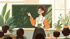 感恩老师手绘形象人物卡通教师插画节日