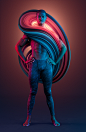 Devin : Neon future-fashion. A collaboration with Freddy Fabris and stock imagery