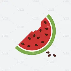 西瓜图标。白色背景上多汁的成熟水果