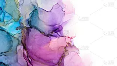 紫色、蓝色和金色的醇墨抽象纹理，新潮的壁纸