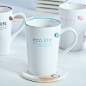 正品包邮 eco life 马克杯 陶瓷杯子 创意带盖水杯 创意杯 陶瓷杯 - 潮百搭