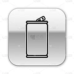 铝的,分离着色,图标,黑色,白色,罐子,饮料,含酒精饮料,苏打,清新