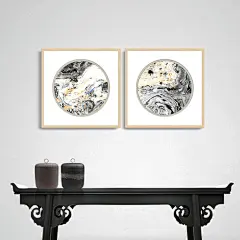 上善若水 装饰画 中式 手绘数字油画沙发背景墙挂画书房壁画-淘宝网