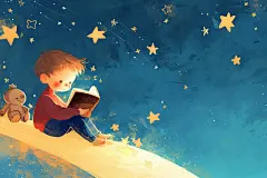 安静阅读插画元素