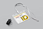 Horizontal ID Badge Mockup 4款横版工作证ID入场证吊牌胸卡设计贴图ps样机素材展示效果图 - UIGUI