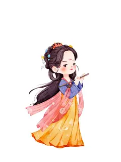 国潮/古风Q版汉服可爱女孩人物插画素材分享 - 小红书