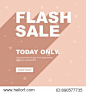 Minimal pastel orange flash sale long shadow effect with clock icon for website banner or cover