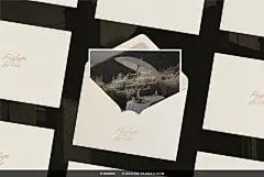 14款质感光影信封信纸名片贺卡明星片设计作品展示效果图ps样机