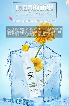 浠芮、燕教授、微商、防晒喷雾、小清新、朋友圈图、海报、产品、功效