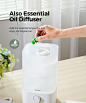 Amazon.com: raydrop Cool Mist Humidifier Diffuser, 2.5L Essential Oil Diffuser, Top Fill Humidifier for Bedroom, Home and Office, Baby Humidifier with Adjustable Mist Output, Dial Knob, Auto Shut-Off (White) : Home & Kitchen