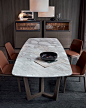 Poliform concorde dining table. If I did a marble top, I prefer something like this.: 