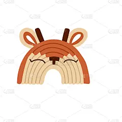 可爱的流苏花边的鹿。放荡不羁的托儿所。矢量手绘卡通