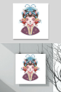 国潮风京剧兔子动物形象插画素材-众图网