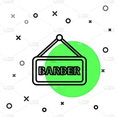 理发店,白色,分离着色,黑色,计算机图标,线条,直的,头发,品牌名称,复古