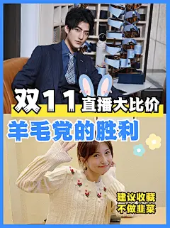 双十一省钱攻略宫格拼图大字小红书配图
