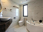 现代简约三居室灰白色系卫生间浴缸效果图
