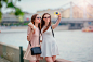 Young tourist friends traveling on holidays outdoors smiling happy. Caucasian girls making selfie... by Dmitry Travnikov on 500px