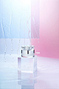 Produced by Maki Team Vietnam, product photography, cosmetic with water, color combination, crystal, splash