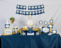 Navy and Gold Communion Decorations with Matching Invitation Set - Printable Studio : Celebrate your child’s First Holy Communion with our beautiful printable set. This collection of Religious -themed party decorations is perfect for a communion, baptism,