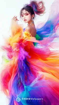 手机壁纸#D434丨七彩翎羽玉人凝眸丨12P - 小红书