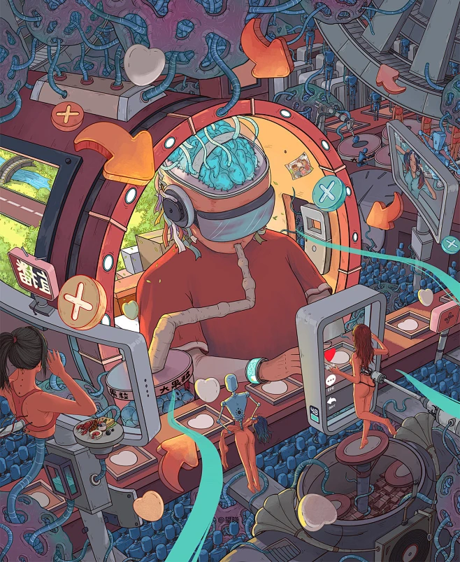 瘾_望晓__插画师作品_涂鸦王国gracg.com-花瓣网