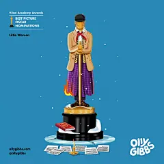 Olly Gibbs设计的第92届奥斯卡最佳影片小金人艺术海报 - 优优教程网