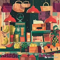 插画丨绝美扁平风，在浓烈的色彩中体验热情的印度风情 : 60万插画师共同关注→插画与品牌设计