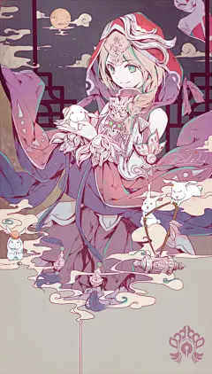 天谕 同人图 插画 壁纸 | 大家中秋节快乐哈~~~ | 半次元-第一中文COS绘画小说社区