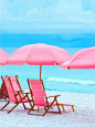 粉红海滩椅
