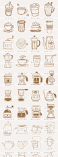 026.手绘线描咖啡奶茶饮品甜品拉花线稿菜单包装海报印刷设计素材-淘宝网