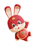 三维渲染中国农历传统新年卡通兔子3D插画_AL-60_3D-Character-Chinese-Rabbit-Breakdance