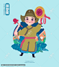 少数民族赫哲族男孩打击萨满鼓