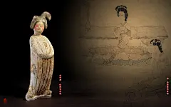 红陶女立俑 陈洪绶仕女轴 - 故宫博物院 - 故宫壁纸