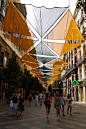 Orange and black canopy over the shopping street Calle del Arenal - Madrid, Spain (7)